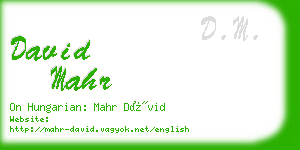 david mahr business card